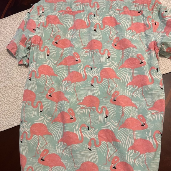 Dirty Laundry Men’s  Pink Flamingo Button Up - Picture 3 of 4